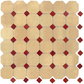 Mosaic House Moroccan tile Kora MDV 14-7 Red,   Natural, natural, unglazed, terracotta   solid zellige, mosaic, zellij, field, pattern, glaze, simple, classic, octagonal 